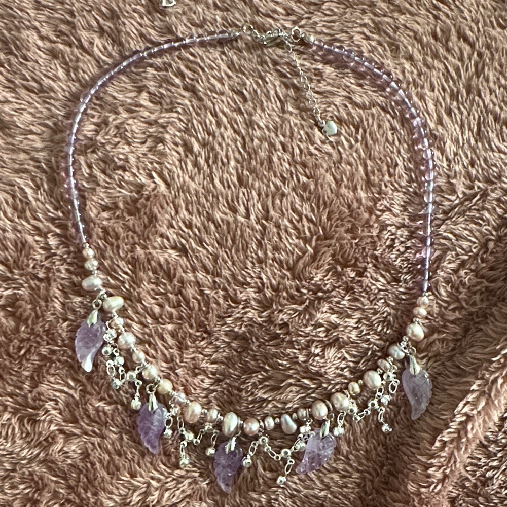 Elegant Purple and Silver Necklace